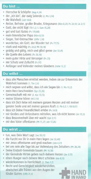 Cover von Gebetsliste